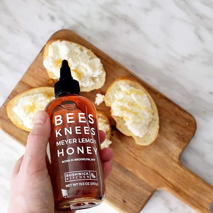Bees Knees Meyer Lemon Honey, 12.5 oz, Pure Honey with Citrus, Gluten Free, Paleo Friendly