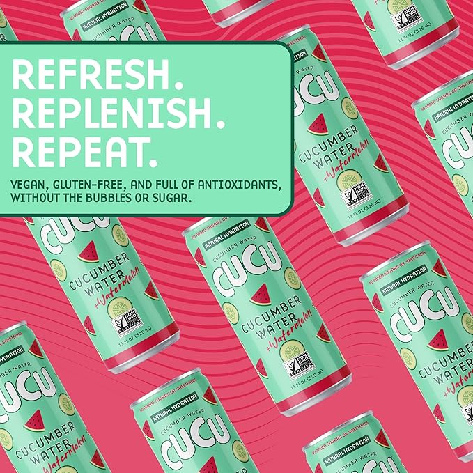 CUCU Cucumber Water + Watermelon Water ??Natural Hydration from Cucumbers with Vitamin C