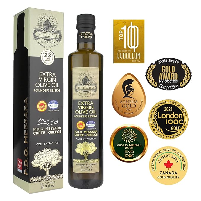 Ellora Farms, Greek Extra Virgin Olive Oil, Certified Single Estate Messara, Greece, Gold Medal