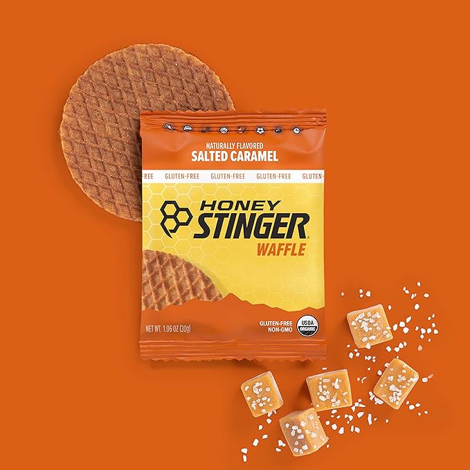 Honey Stinger Organic Gluten Free Salted Caramel Waffle, Energy Stroopwafel for Exercise, Endurance