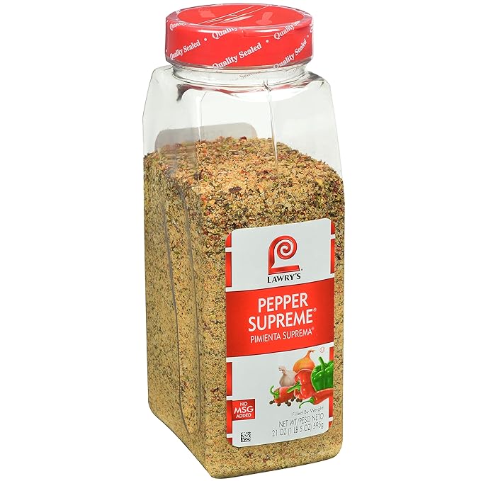 Lawry's Pepper Supreme Seasoning Blend, 21 oz - One 21 Ounce Container of Seven Pepper Seasoning