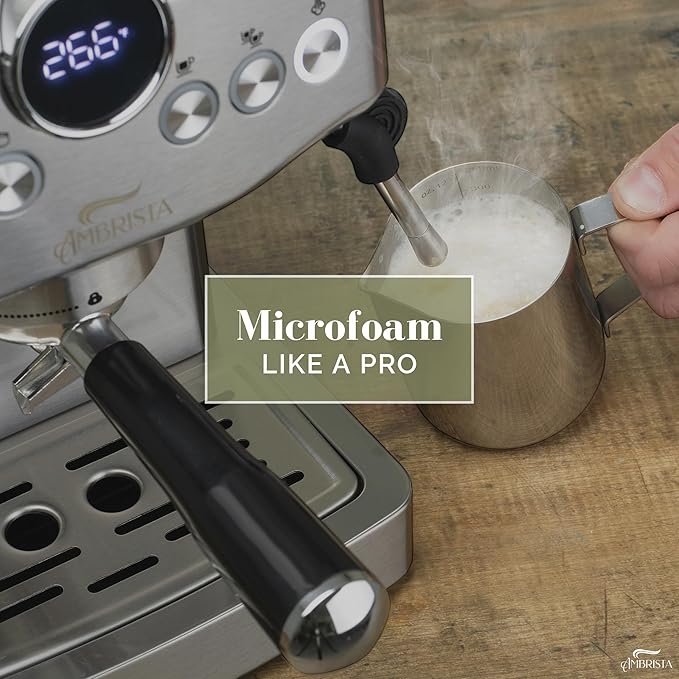 Espresso Machine 20 Bar with Steam Milk Frother | Stainless Steel Espresso Maker with Customizable