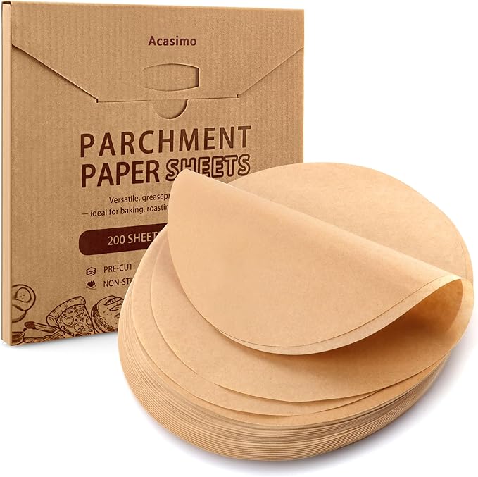 200Pcs Parchment Paper Rounds, 10 Inch Baking Parchment Circles, Precut Baking Sheets Round, Burger