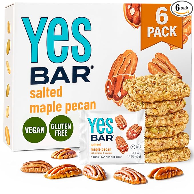 YES Bar ??Salted Maple Pecan ??Plant Based Protein, Decadent Snack Bar ??Vegan, Paleo, Gluten Free