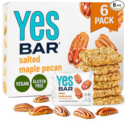 YES Bar ??Salted Maple Pecan ??Plant Based Protein, Decadent Snack Bar ??Vegan, Paleo, Gluten Free