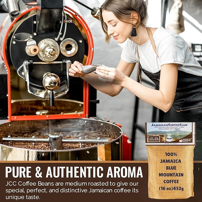 JamaicanCoffeeClub 100% Blue Mountain Whole Bean Coffee ??WB 8oz Jamaican Roasted Beans, Smooth