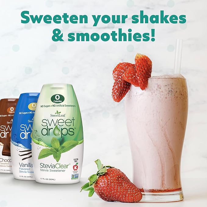 SweetLeaf Sweet Drops - Flavored Stevia Liquid Sweetener, Stevia Extract, Zero Calories, Gluten