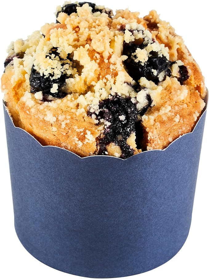 Panificio 6 Ounce Cupcake Wrappers, 200 Scalloped Baking Cups - Oven-Ready, Greaseproof, Midnight