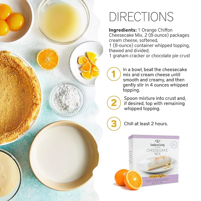 Gourmet Cheesecake Mix, No Bake Cheesecake Cake Mix, Orange Chiffon Cheesecake by Southern Living