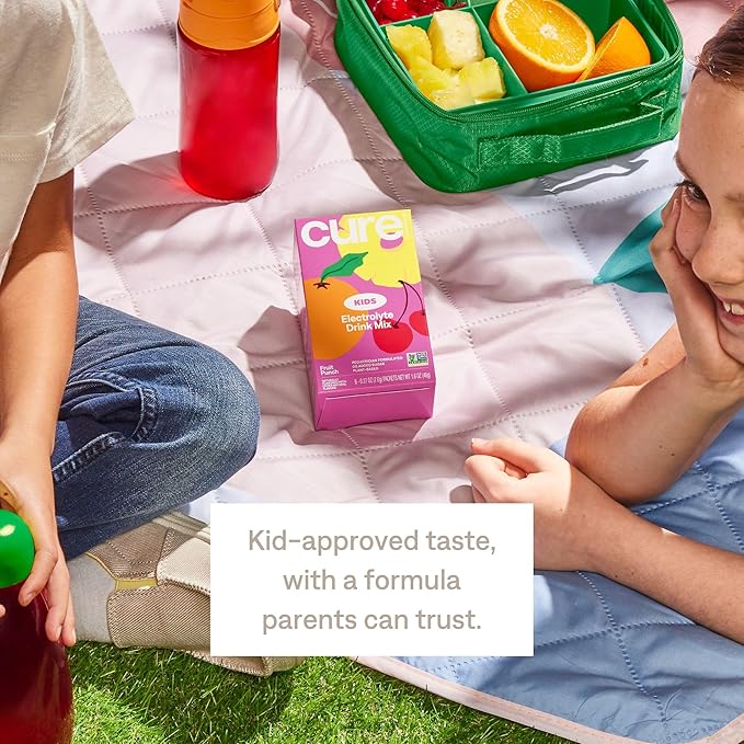 Cure Hydration - Kids Electrolyte Drink Mix | Plant-Based Pediatrician Formulated Rehydration | No