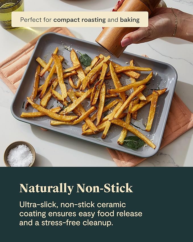 Caraway Nonstick Ceramic Small Baking Sheet (9x13”) – Non-Toxic, PTFE & PFOA Free – Oven Safe