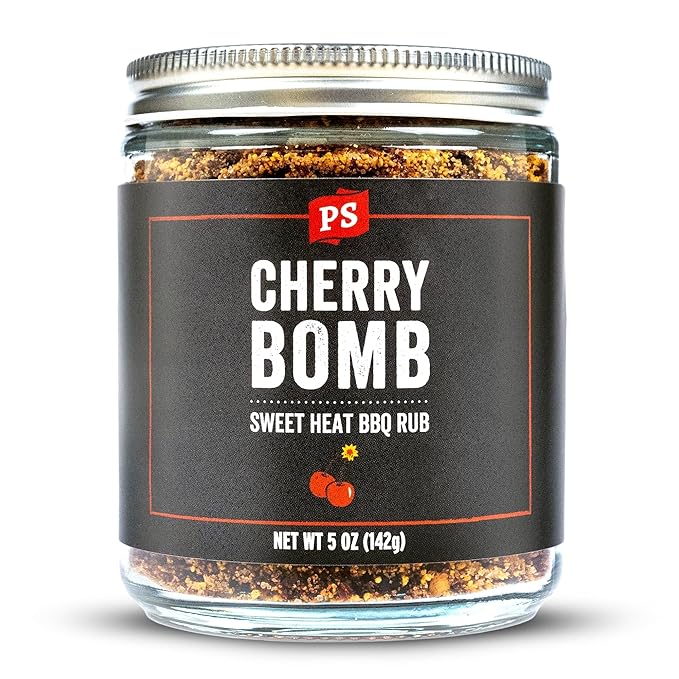 PS Seasoning Cherry Bomb Dry Rub - Sweet Heat BBQ Seasonings and Rubs for Smoking, Grilling, Baking