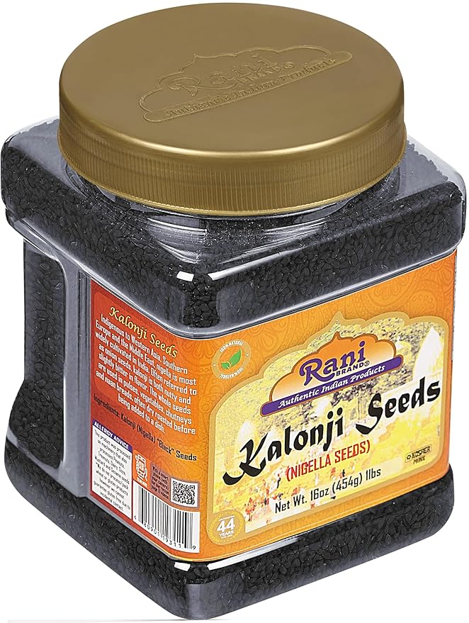 Rani Kalonji (Black Seed, Nigella Sativa, Black Cumin) Seeds 16oz (1lb) 454g PET Jar ~ All Natural