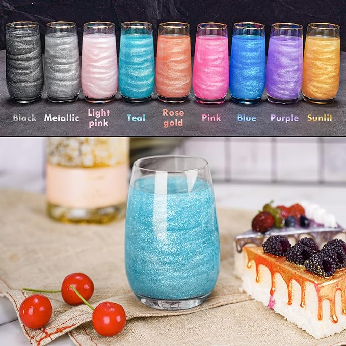NiHome Edible Food-Grade Glimmer Powder Glitter Luster Dust Metallic Food Decorating Sprinkle