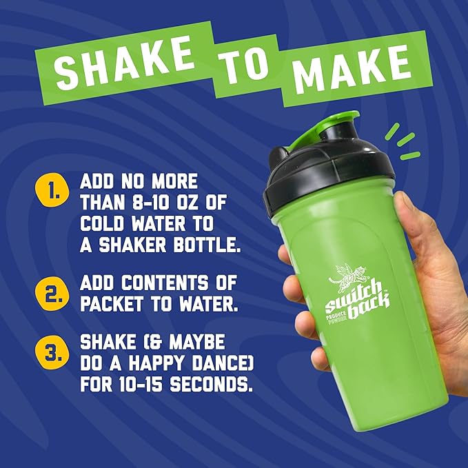 Switchback Greens Smoothie Powder, Shake to Make, Family Founded, Gluten Free Mix for Water, Juice
