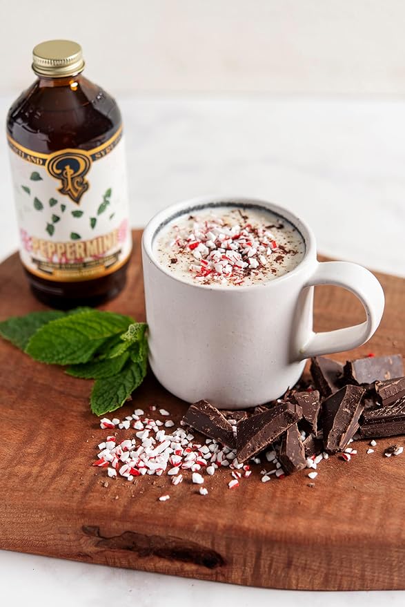 Portland Syrups Peppermint Syrup for Lattes, Coffee & Mocktails - Organic Cane Sugar & Peppermint