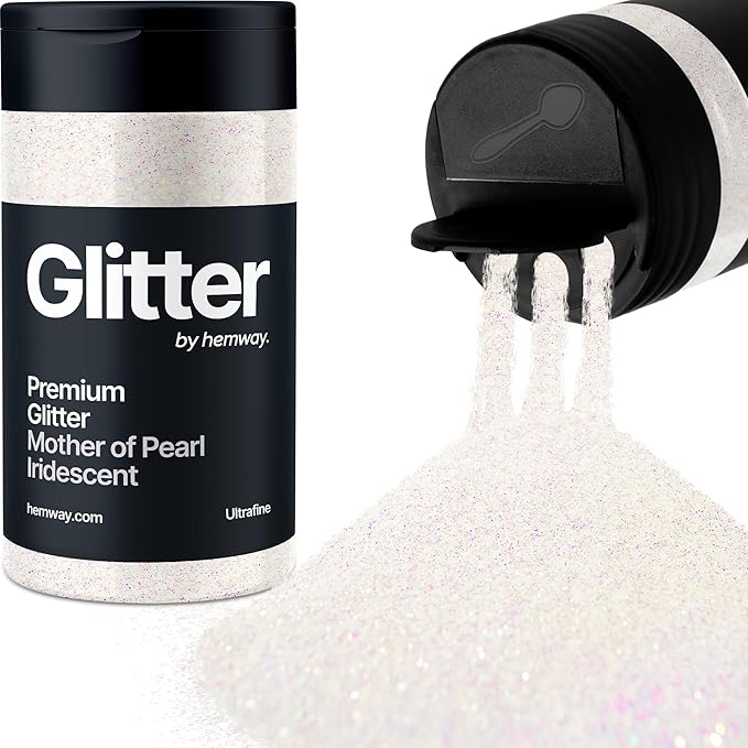 Hemway Premium Glitter Shaker - Mother of Pearl Iridescent | 130g Ultrafine Metallic Flake Sequins