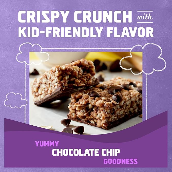 Zbar Protein - Chocolate Chip - Crispy Snack Bars - Made with Organic Oats - Non-GMO - 5g Protein