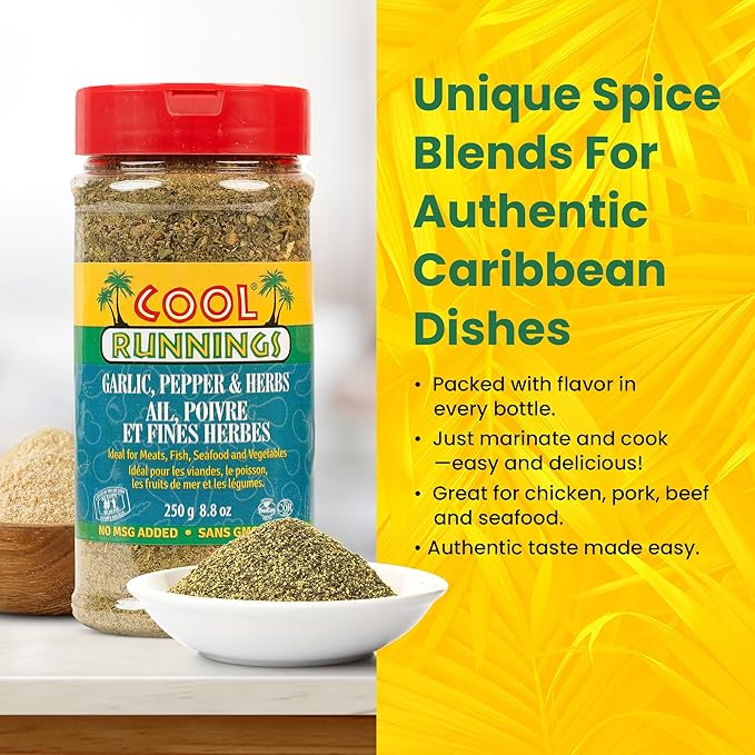 Cool Runnings Garlic, Pepper, and Herbs Seasoning 250g ??Perfect Blend of Spices and Herbs for