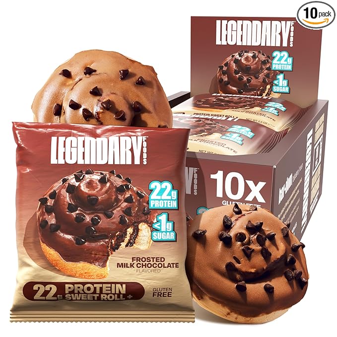 Legendary Foods 22g Protein Cinnamon Roll - Premium High Protien Bars, Low Carb Meal Replacement