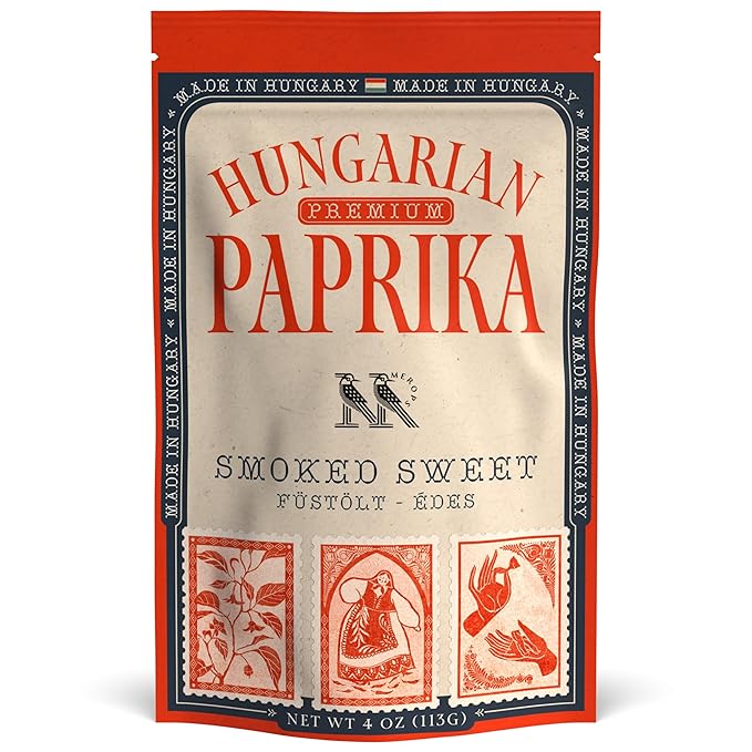 Premium SMOKED SWEET Hungarian Paprika Powder (4 oz) - Non-GMO - Vibrant Deep Red Color - Origin: