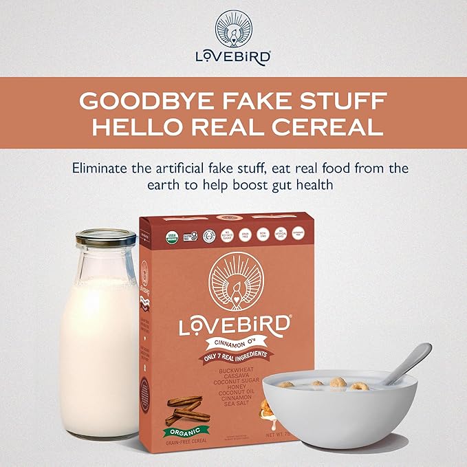 Lovebird Healthy Cereal That Actually Tastes Good - Organic & 100% Real Food, No Refined Sugar &