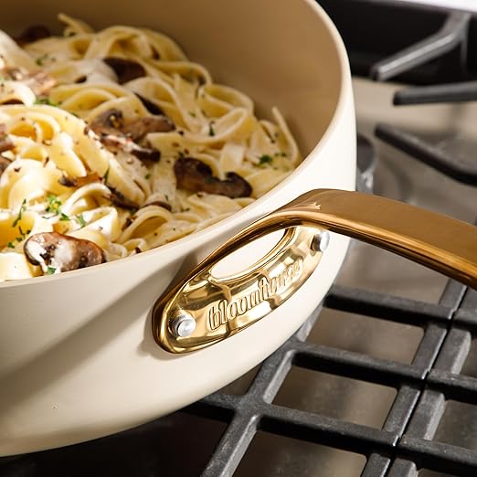 bloomhouse 6 QT Heavy Duty Aluminum Premium PFA Free Ceramic Nonstick Saute/Deep Frying Pan Skillet