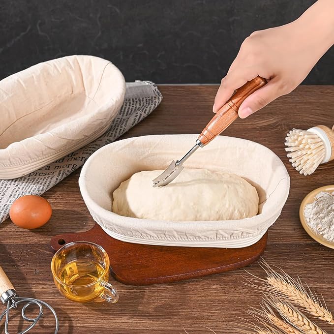 Saint Germain Bakery Premium Round Bread Banneton Basket with Liner - Perfect Brotform Proofing