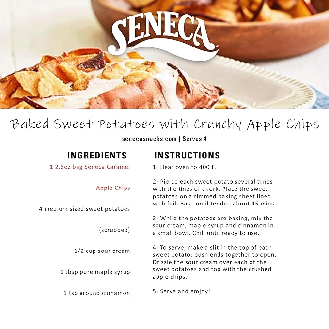 Seneca Caramel Apple Chips | Made from Fresh Apples | 100% Red Delicious Apples | Yakima Valley