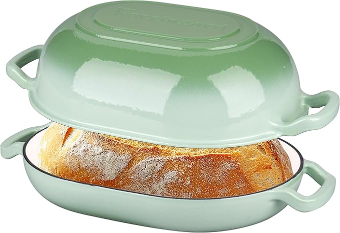 Enameled Cast Iron Sourdough Bread Oven, Dutch Oven, Loaf Cast Iron Bread Pan for Homemade Bread