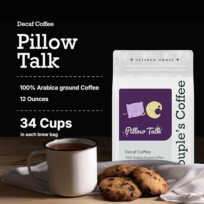 Couple?™s Coffee Ground Coffee | Gives Back to Military Families | Pillow Talk | Medium Roast Decaf