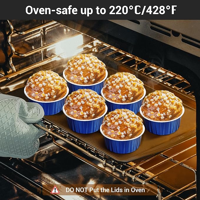 EUSOAR Disposable Ramekins with Lids, 60pcs 5oz Mini Cheesecake Pans and 60pcs Individually Wrapped