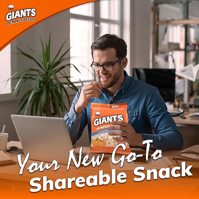 GIANTS Pumpkin Seeds - Pumpkin Seeds in Shell, Pumpkin Seeds to Eat, Roasted and Salted, Whole