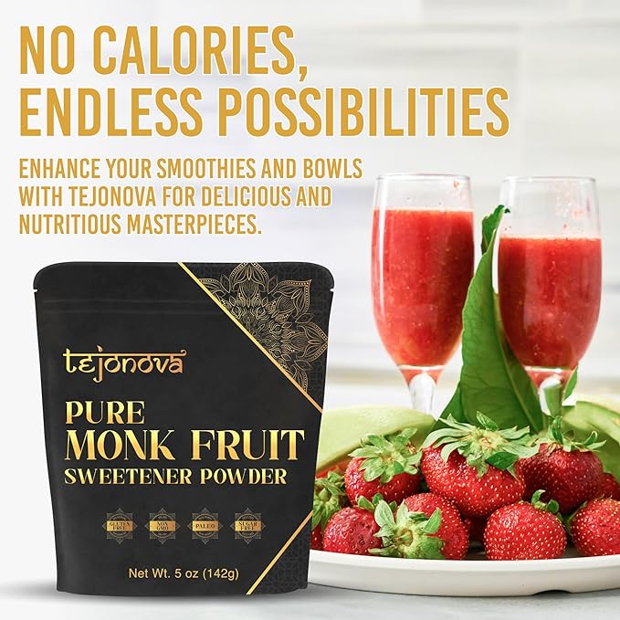 tejonova Monk Fruit Sweetener, 5 oz, Monk Fruit Extract Powder, Monkfruit Sweetener Pure Flavor