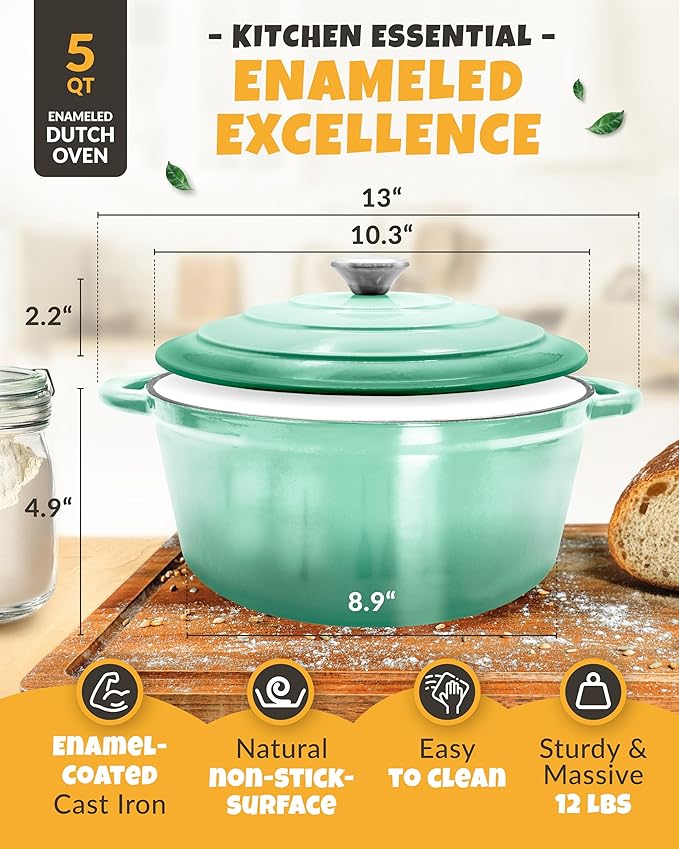 Dutch Oven for Bread Baking - incl. Sourdough Bread-Baking Supplies like Banneton Bread-Proofing