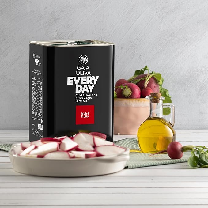 Gaia Oliva Everyday Extra Virgin Olive Oil, Cold Pressed, Single Origin, Kosher, Delicate, Smooth