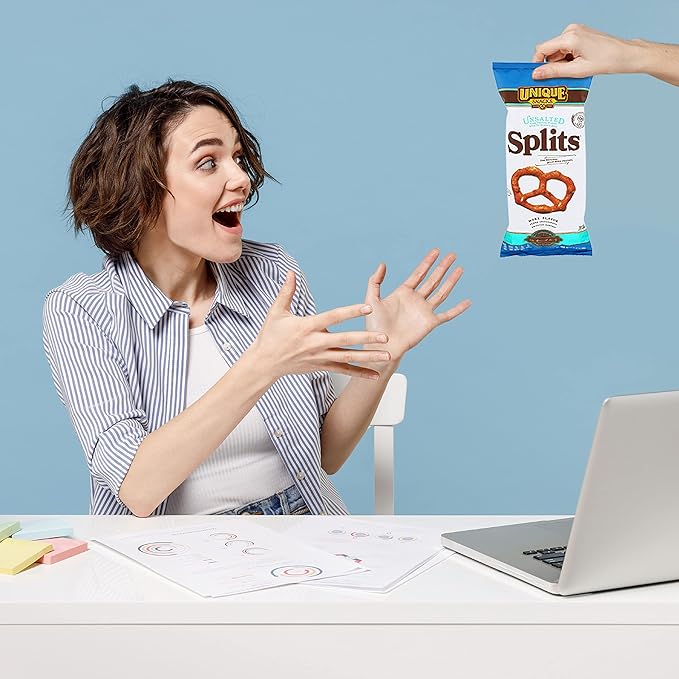 Unique Snacks Unsalted Splits, Delicious, Vegan, Homestyle Baked, Certified OU Kosher and Non-GMO