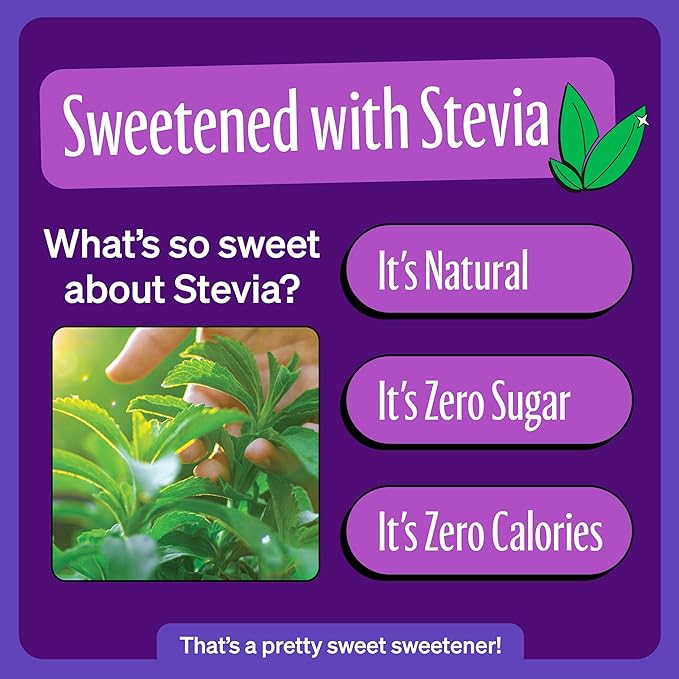 Zevia Zero Sugar Soda, Grape, 12 oz Cans (24-Pack) ??Naturally Sweetened, Zero Calorie Sugar Free