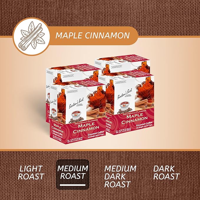 Boston’s Best - Maple Cinnamon Flavored Delicious Gourmet Coffee Compatible with Keurig Coffee