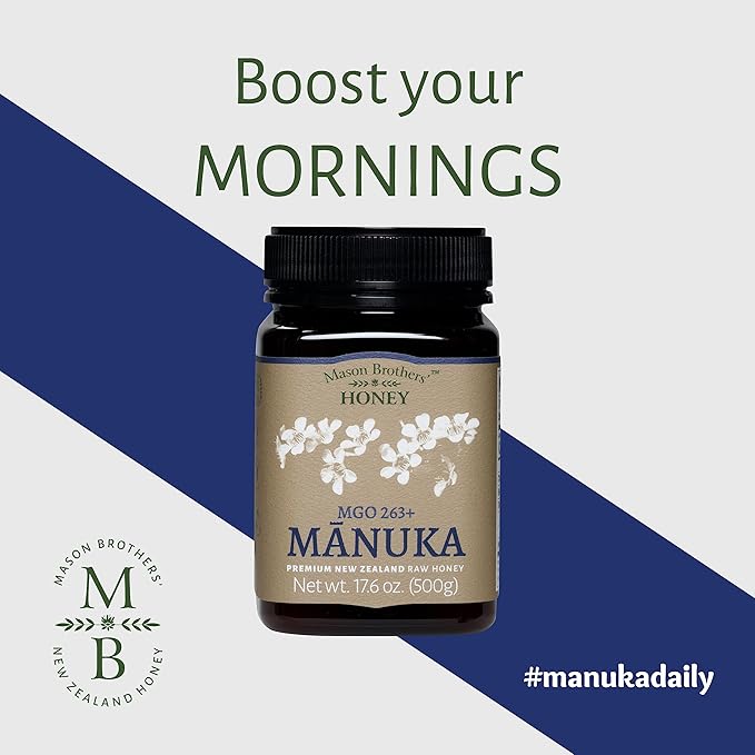 Mason Brothers’ Raw Manuka Honey MGO 263+ | 100% Pure, New Zealand Honey | Traceable | MGO