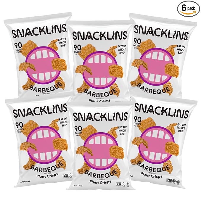 SNACKLINS Plant Based Crisps Barbeque Flavor cracklins - Gluten Free, Grain Free, 100% Kosher