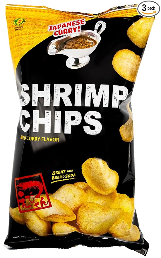 Kinjirushi Authentic Japanese Curry Flavor Shrimp Chips(3 Pack) (2 oz)/Snacks/Chips/Japanese/Asian