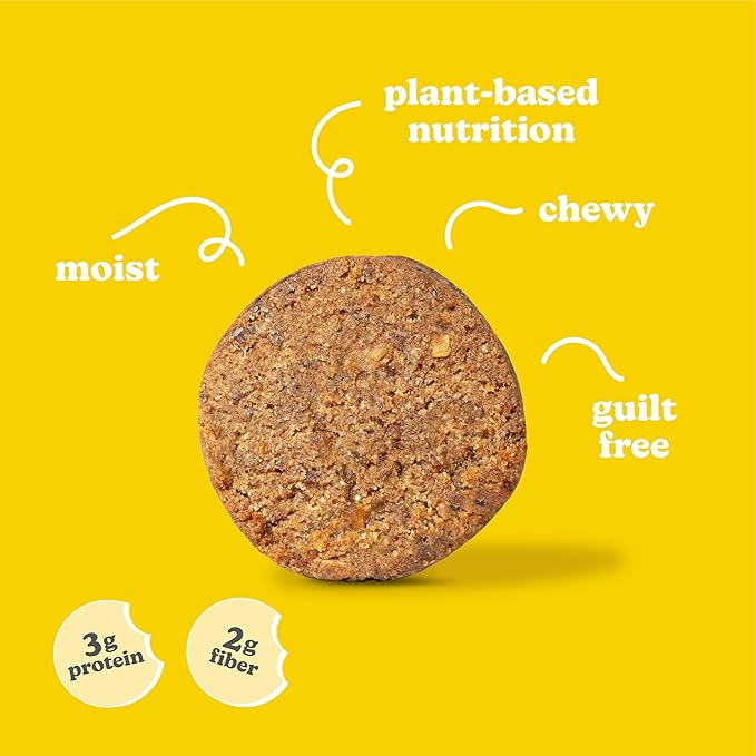 Love + Chew Soft Baked Protein Cookies, Gluten Free | (18) Count Banana Bread Minis | Vegan, Paleo
