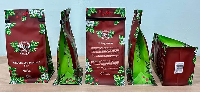 Rise Yaupon Chocolate Mint-Up Yaupon Holly Tea, 20 Teabags, 1.06oz, a blend of American-grown
