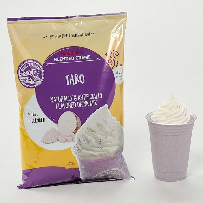 Big Train Dragonfly Taro Blended Cr챔me Beverage Mix, 3.5 Pound (Pack of 1)