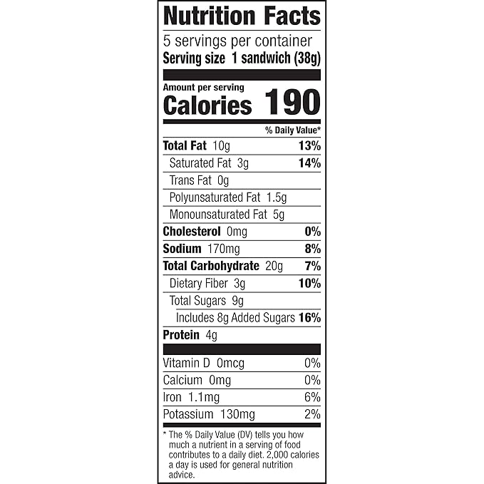 Nature Valley Biscuit Sandwiches, Chocolate Peanut Butter Snacks, 5 ct, 6.75 OZ
