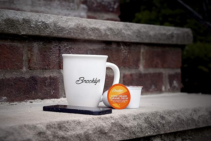 Brooklyn Beans Coffee Pods, Coney Island Caramel Decaf - Compatible with Keurig K Cup Brewers
