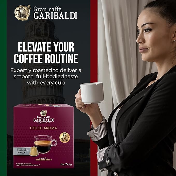Gran Caffè Garibaldi Espresso Pods, Italian Roasted Coffee, Compatible Nespresso Original Line