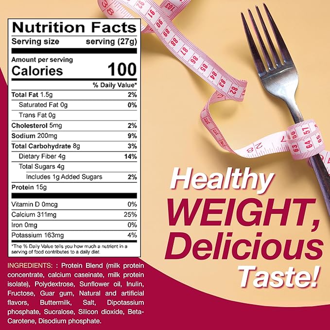 ProtiDIET Vanilla Protein Shake - No Trans Fat 15g Protein Nutritional Shakes - Creamy High Protein