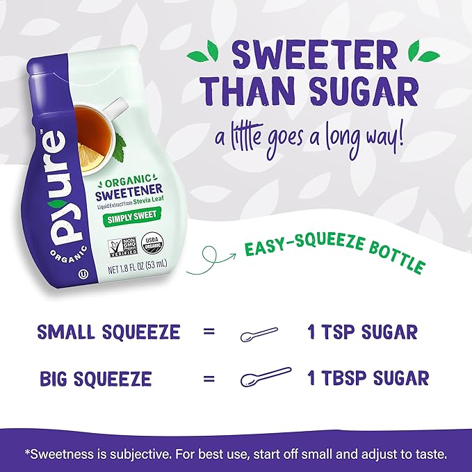 Pyure Organic Liquid Stevia Extract Sweetener ??Zero Calorie, Sugar Free, Keto Friendly